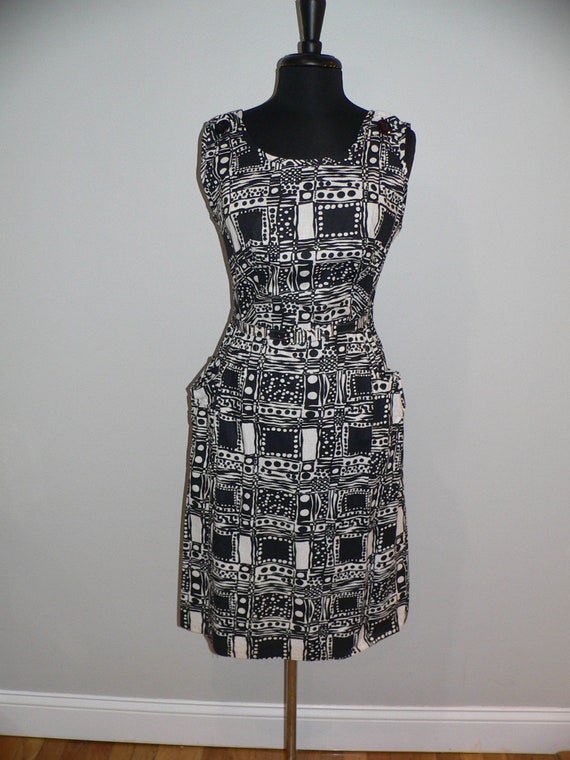 1950's - 60's Sleeveless Black and White  Summer … - image 2