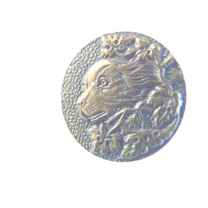 Antique Paris Metal  Dog Button, Paris Spaniel Button  5/8 Inch
