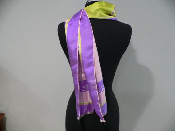 Vintage 80s Sant'Angelo Long Silk Scarf - image 7