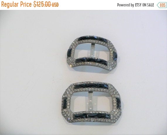 Pair of 1900 - 1920 Rhinestone and Jet Bead Art D… - image 4