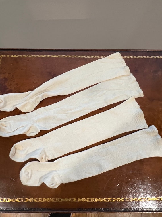 2 Pairs of Antique  Baby Knit  Wool Stockings