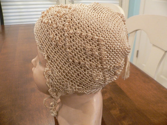 Vintage 1930's 1940's Baby or Doll  Crochet  Hat - image 4