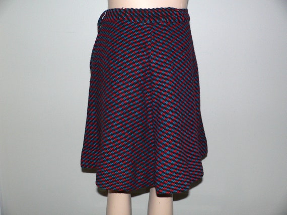 Child's 1950's Wool Red, Blue Black Tweed Skirt, … - image 5