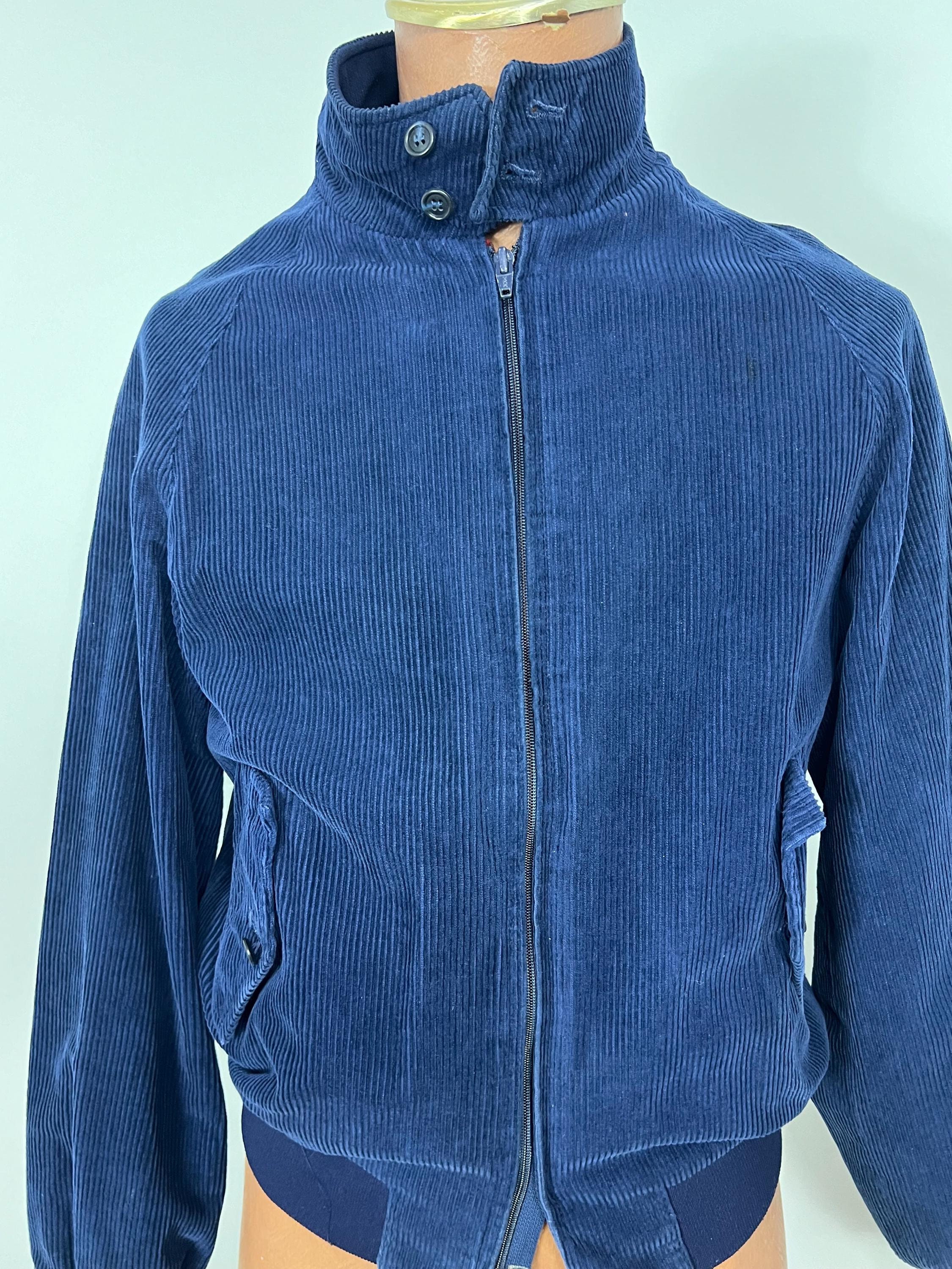 1970's Baracuta Bomber Jacket , Dark Blue Corduroy, Van Heusen