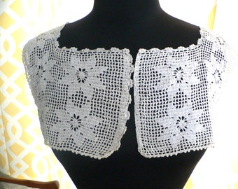 Antique Crochet Lace Nightgown Dress Yoke - B