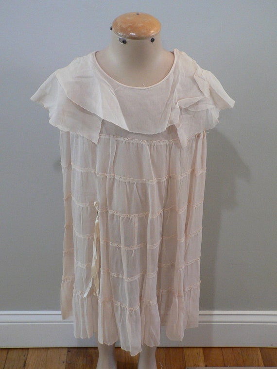 Antique 1920's Silk Little Girls's Dress with Ribb