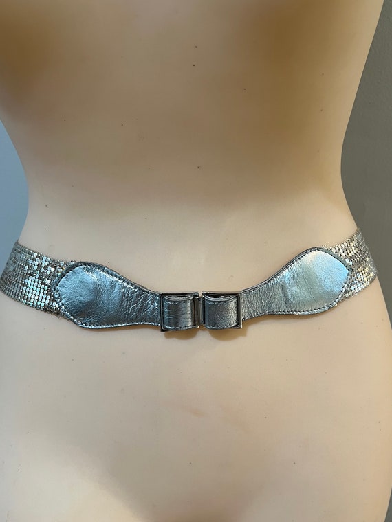 Vintage Silver Whiting Davis Leather and Mesh Belt - Etsy Finland