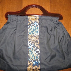 Antique Chinese  Embroidered  Sleeve  Purse or Sewing Bag