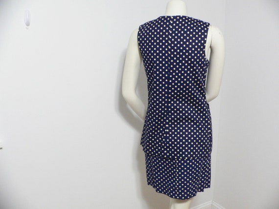 1960's Junior House Navy Polka Dot 2 Pc Skirt and… - image 8