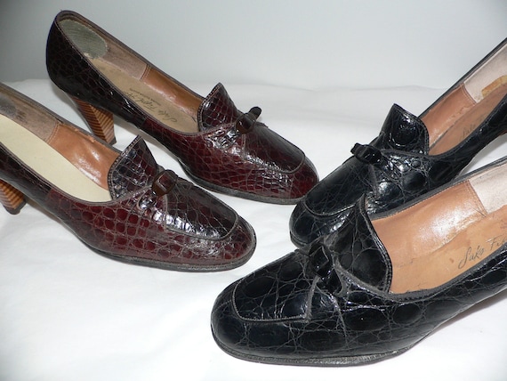 1960's Saks 5th Ave Pacelle Faux Black  Alligator… - image 8