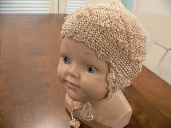 Vintage 1930's 1940's Baby or Doll  Crochet  Hat - image 1