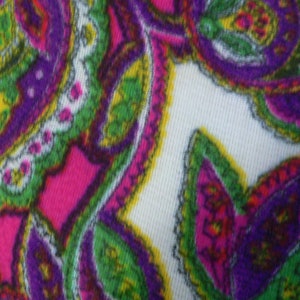 1970's Psychedelic Print Maxi Dress with Gold Braid and Bead Waist Band, Size XS image 8