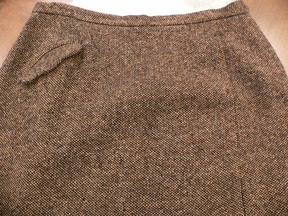 1950's Brown Tweed Straight Skirt by Sportempos, … - image 4