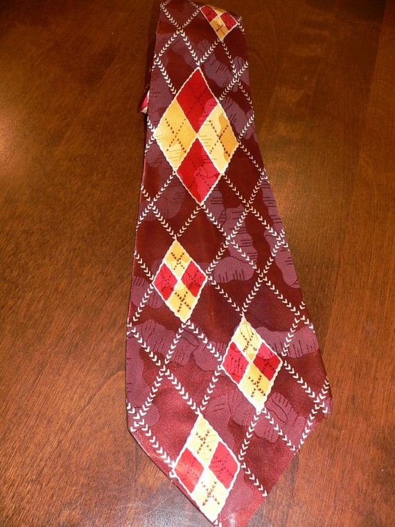 1940's wide Rayon Tie with Diamond Pattern by Wem… - image 3