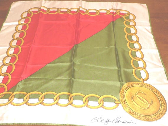 1969 Oleg Cassini Silk Scarf 27 X 26 Inches Lark Cigarette Scarf Offer