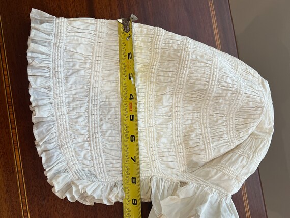 Antique 1840s - 1860's White Corded Bonnet , All … - image 4
