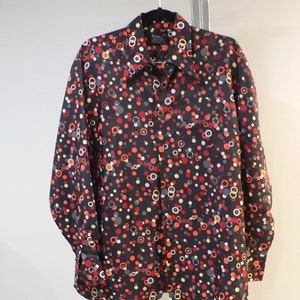 1970&#39;s Men&#39;s Polyester Disco Shirt by Topaz