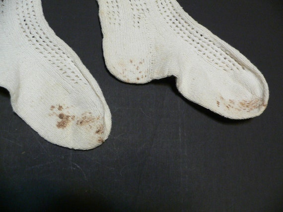 Antique Child's Hand Knit Socks. - image 4