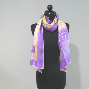Vintage 80s Sant&#39;Angelo Long Silk Scarf
