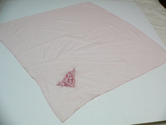 Vintage 1950's  Pink Chiffon French Silk Scarf Wi… - image 5