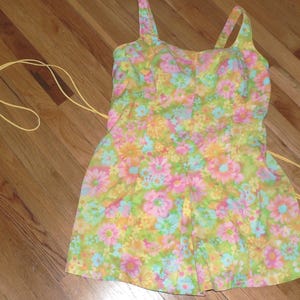 Vintage 1960&#39;s Gabar Floral Bathing Suit Size 44, New Old Stock
