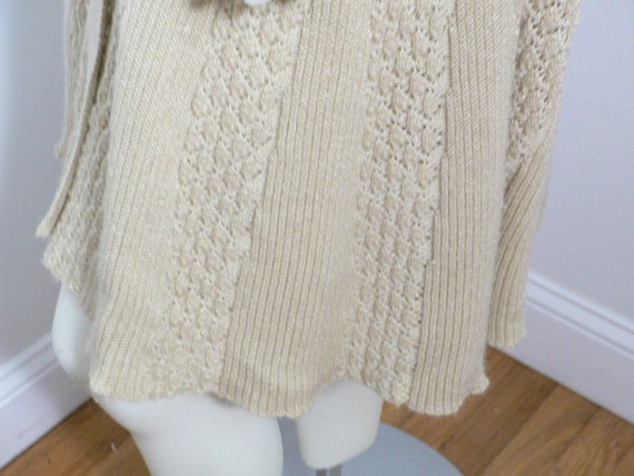 Vintage Light Tan Knit Sweater Dress - image 7