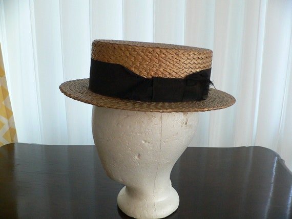 Antique 1920's Straw Boater
