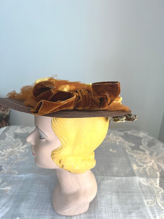 Chapeau De Soleil En Paille Beige/marron Style Vintage - Taille M, Neuf Avec Ruban Toile De Jute
