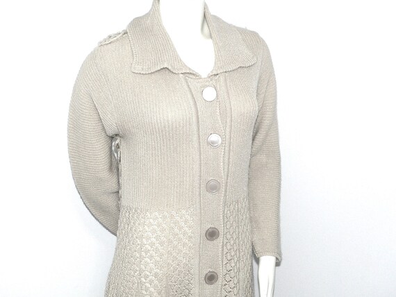 Vintage Light Tan Knit Sweater Dress - image 2