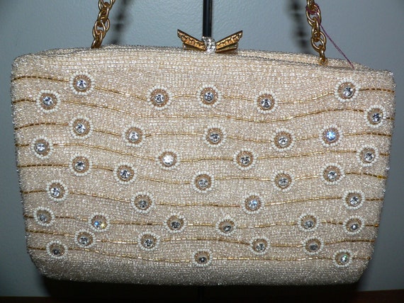 Vintage 60s Belgium Beaded Evening Purse Rosenfeld