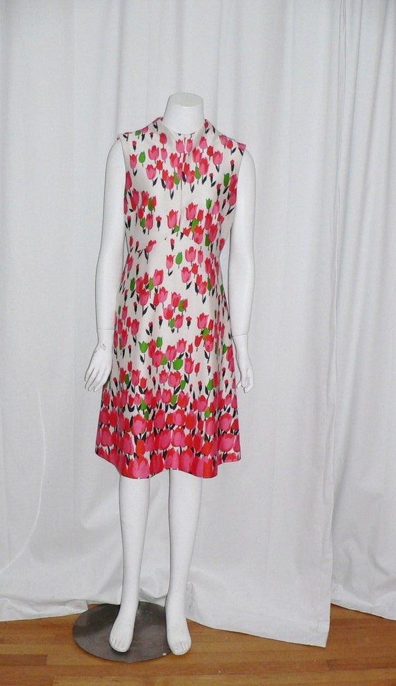 1970's  Polyester Emilio Borghese Tulip Dress