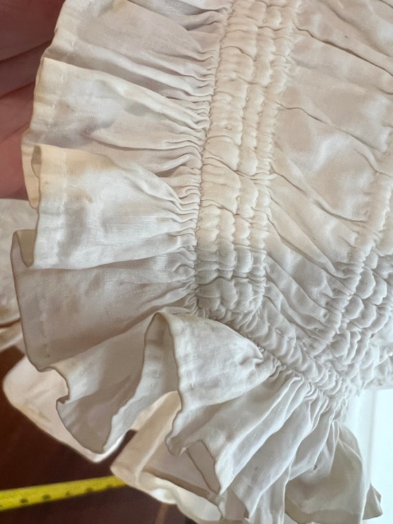 Antique 1840s - 1860's White Corded Bonnet , All … - image 9