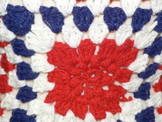 Vintage Handmade 1960's Red, White, Blue Hippie V… - image 8