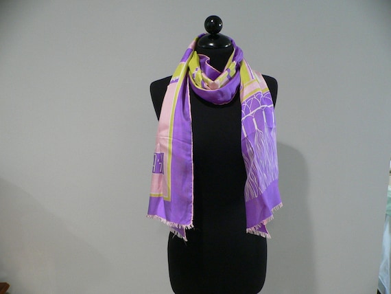 Vintage 80s Sant'Angelo Long Silk Scarf - image 1