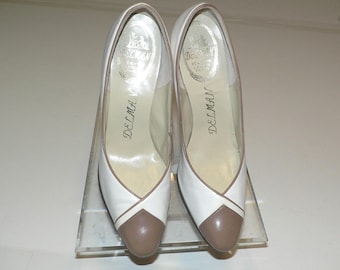 Vintage 1950's 60's Delman Spectator Shoes, Size 6 1/2 B