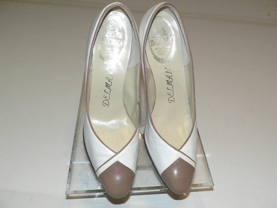 Vintage 1950's 60's Delman Spectator Shoes, Size 6 1/2 B