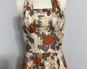 1950’s Halter Dress with Floral Print by Claudia Young