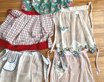 Vintage 50s Half Aprons - 3 to Choose From