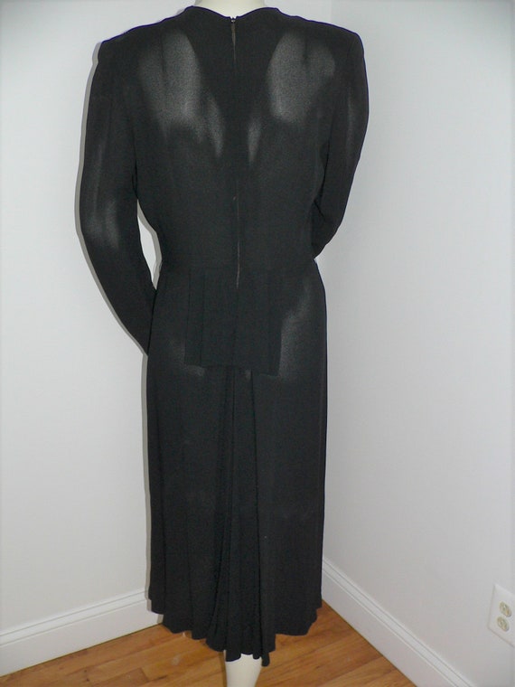 1940's   Black Beaded  Dress Big Shoulders, !940s… - image 5