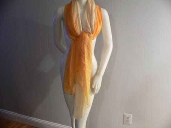 1920's Long Silk Ombre Scarf  Silk Ombre Shawl - image 10