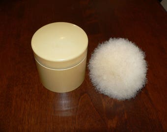 Antique  Celluloid Box and Swan Down Powder Puff