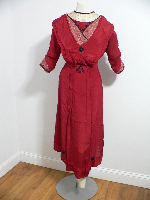 red edwardian dress
