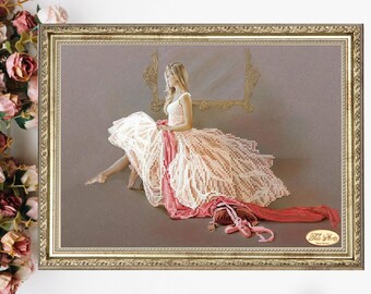 embroidery with beads swans ballerina beaded embroidery swans ballerina DIY Bead Embroidery kit swans ballerina beads kit swans ballerina