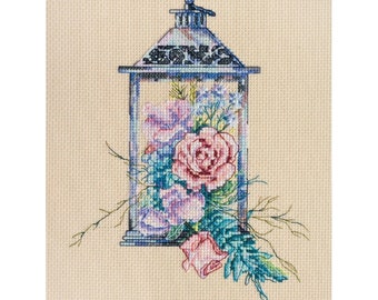 Cross Stitch Kit Flowers Gentle light DIY Unprinted canvas