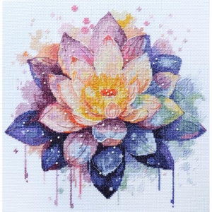 Borduurpakket lotusbloemen DIY onbedrukt canvas