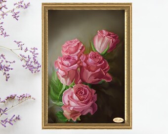 Bead Embroidery Kit DIY Roses Flowers Beadwork kit Beading kit Hand embroidery Embroidery of beads Beads Stitching