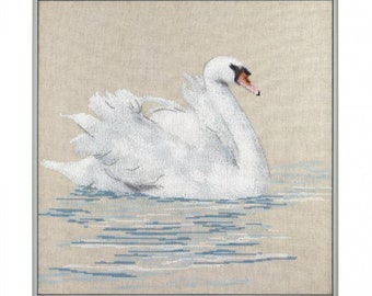 Counted Cross Stitch Kit White swan DIY Unprinted canvas