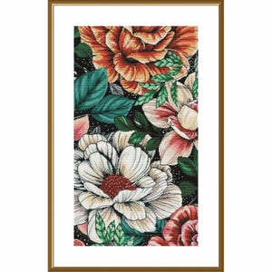 Telpatroon bloemen DIY onbedrukt canvas