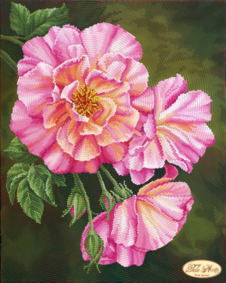 Bead Embroidery Kit Queen of the garden Flowers DIY Beadwork Etsy