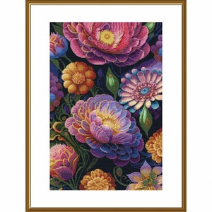 Telpatroon bloemen DIY onbedrukt canvas